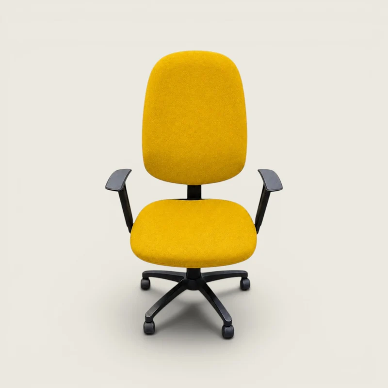 Urban: Operators High-Back Chair in Yellow Fabric - Refurbished