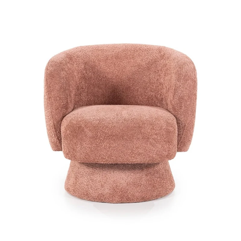 Drehbarer Loungesessel Balou Bouclé Terrakotta - By Boo
