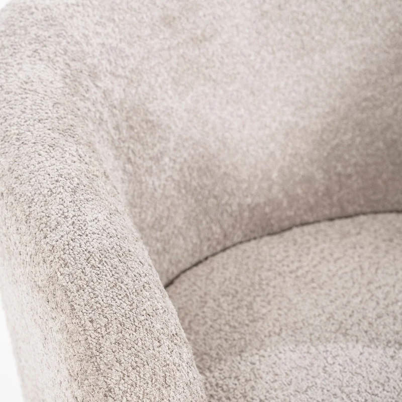 Drehbarer Loungesessel Balou Bouclé Taupe - By Boo