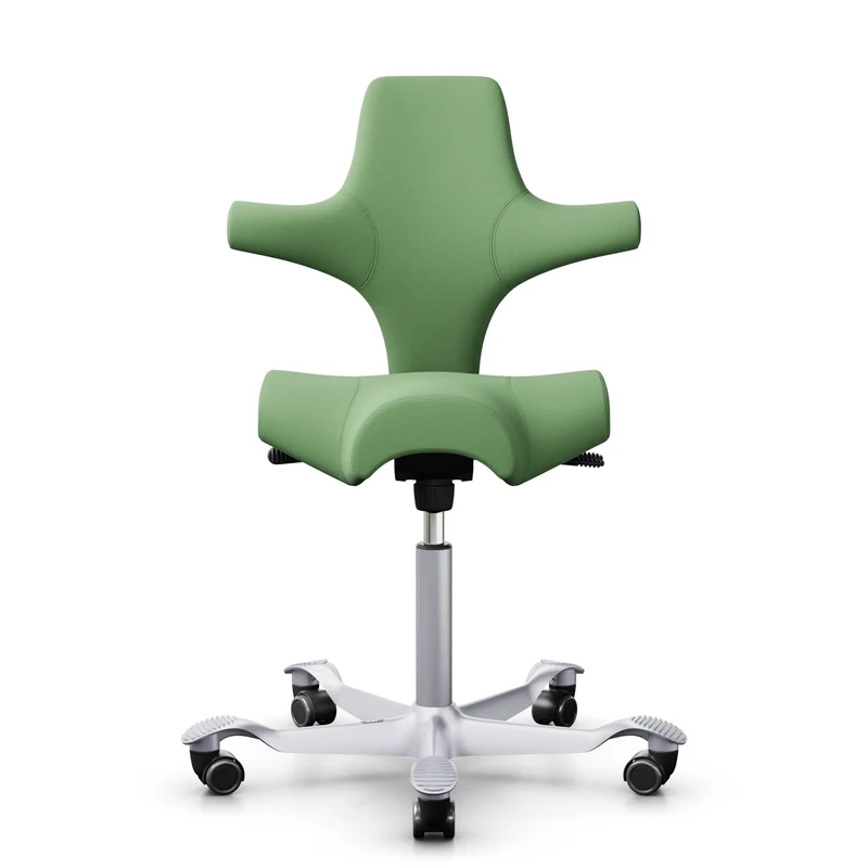 HÅG Capisco 8106 - Steelcut Trio STT912 Green / Silver / 200 mm / Universal Wheels