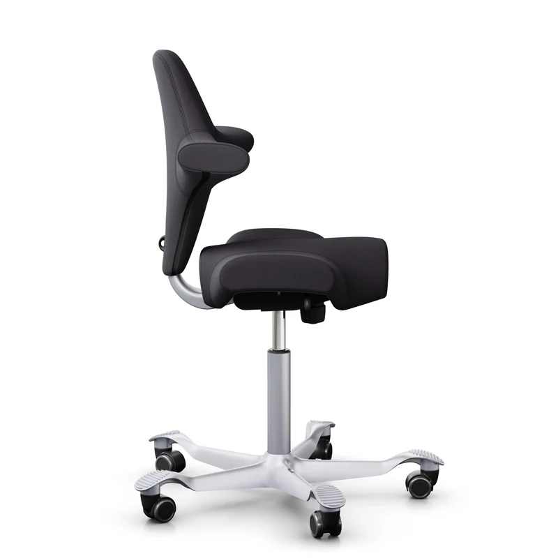 HAG Capisco 8106 - EXR145 Charcoal / Silver / 200 mm / Wheels for hard floor