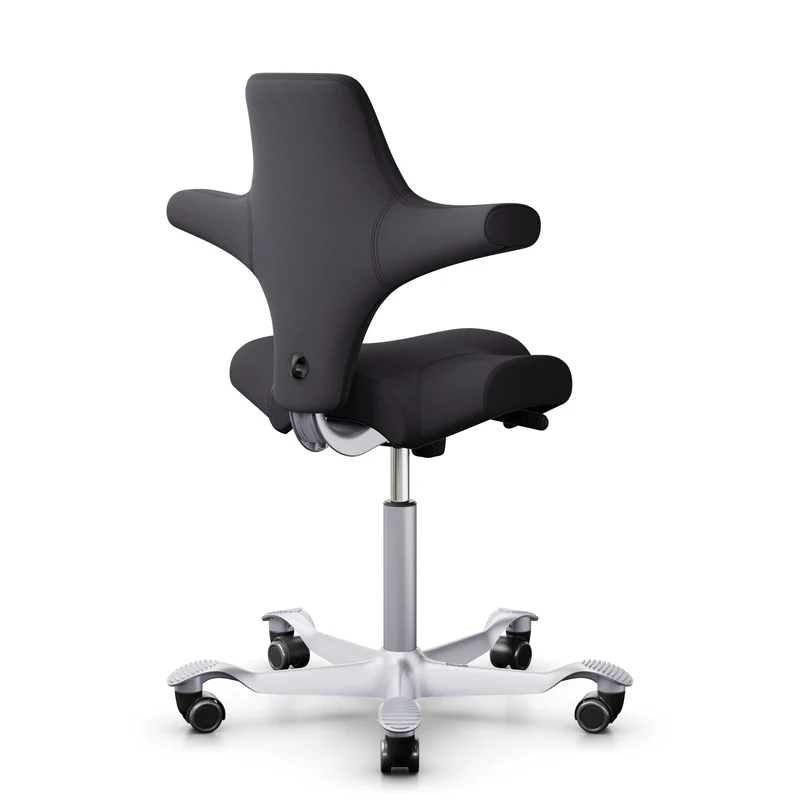 HAG Capisco 8106 - EXR145 Charcoal / Silver / 200 mm / Wheels for hard floor