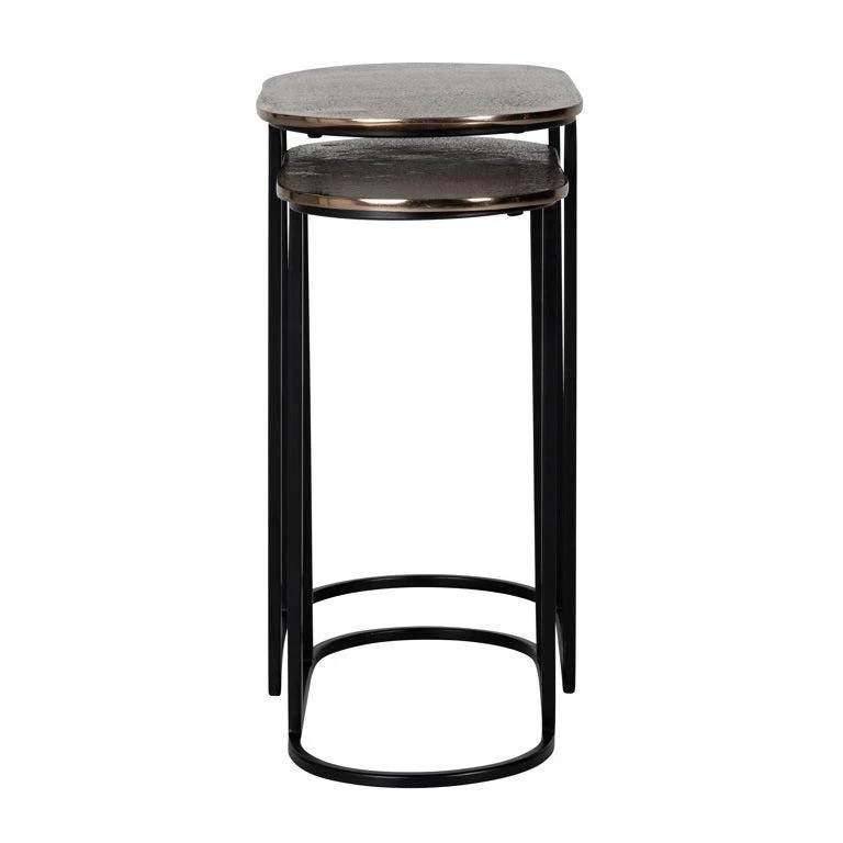 Richmond Interiors Beistelltisch Chandon Set von 2 (Champagne gold)