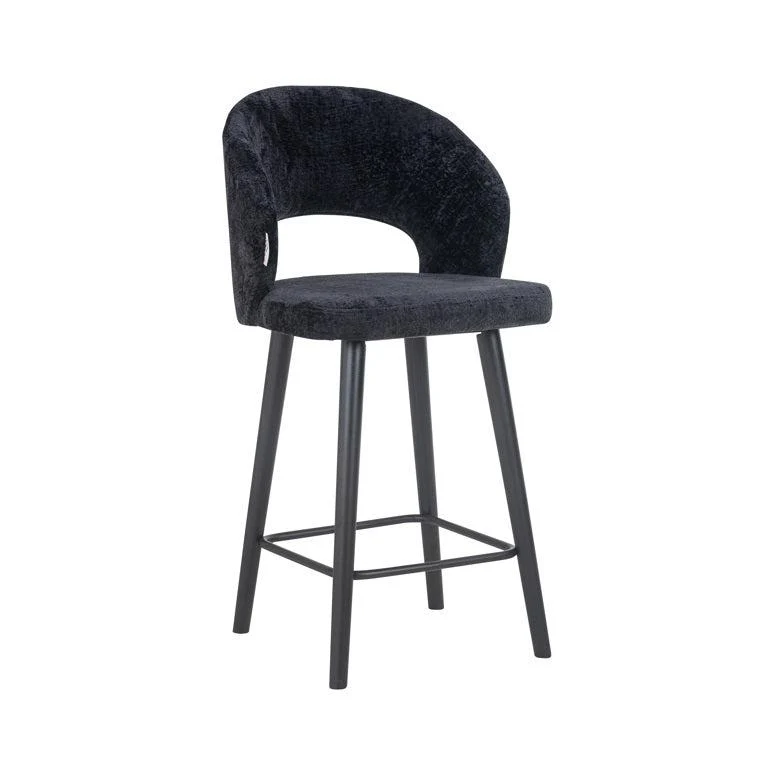 Richmond Interiors Barhocker Savoy black chenille