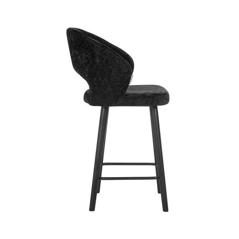 Richmond Interiors Barhocker Savoy black chenille