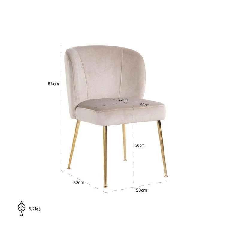 Richmond Interiors Stuhl Cannon khaki / brushed gold