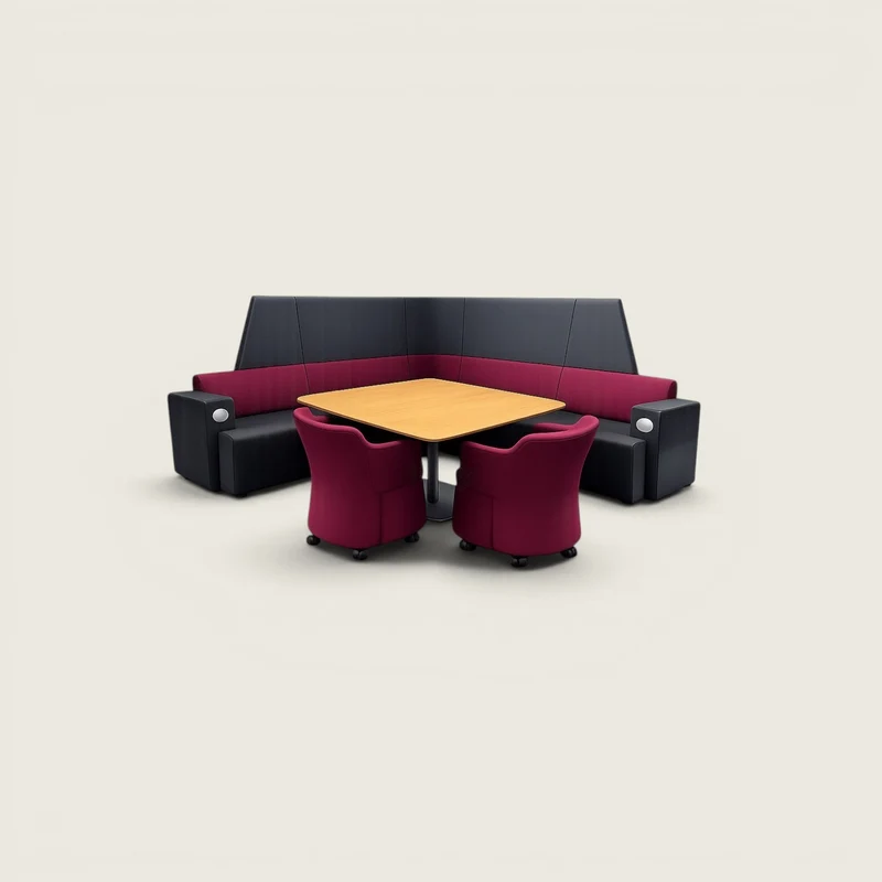 Orangebox: Black and Burgundy AFTD High-Back Booth - Refurbished