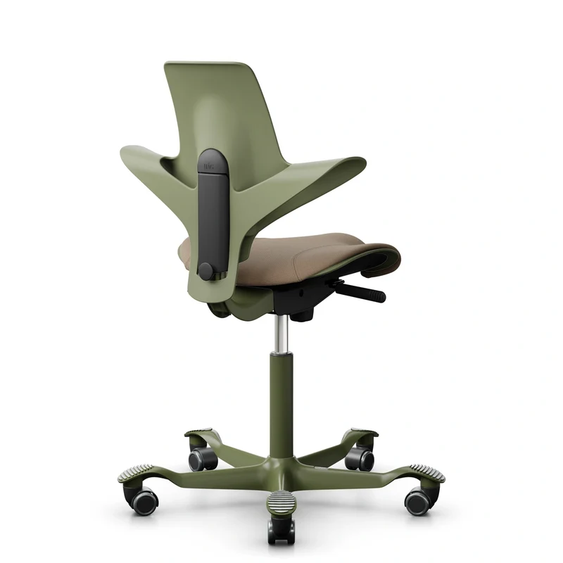 HAG Capisco Puls 8020 - Moss / SC61184 Light brown / Moss Grey / 200 mm / Wheels for hard floor