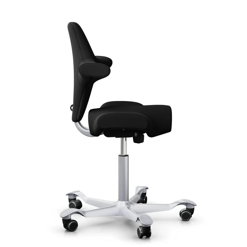 HAG Capisco 8106 - EXR009 Black / Silver / 200 mm / Wheels for hard floor
