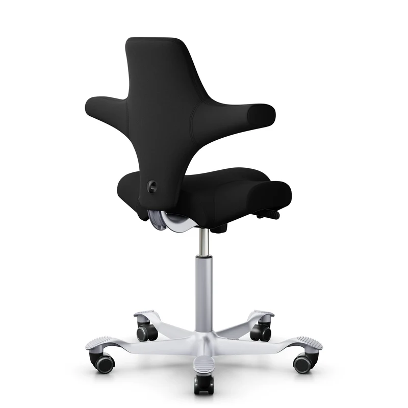 HAG Capisco 8106 - EXR009 Black / Silver / 200 mm / Wheels for hard floor