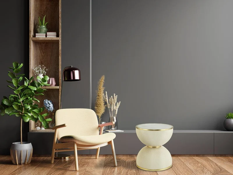 Matera Beistelltisch Mika Beige Couchtisch Kunstleder
