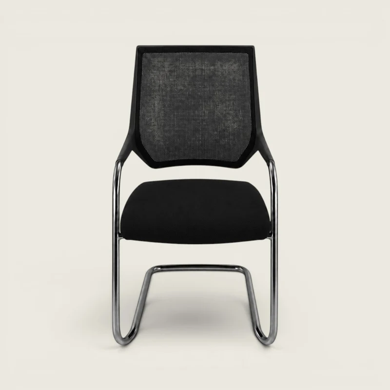 Sedus: Quarterback Cantilever Chair With a Black Mesh Back and Black Seat - Refurbished