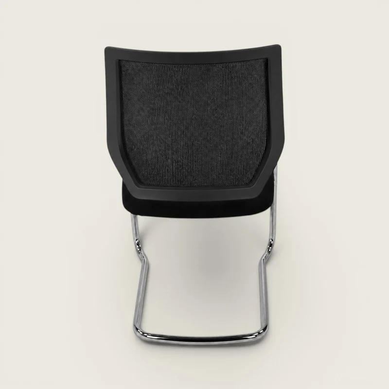 Sedus: Quarterback Cantilever Chair With a Black Mesh Back and Black Seat - Refurbished