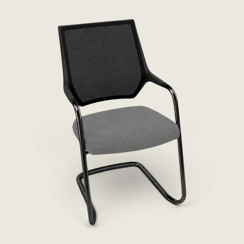 Sedus: Quarterback Cantilever Chair With a Black Mesh Back and Grey Seat - Refurbished