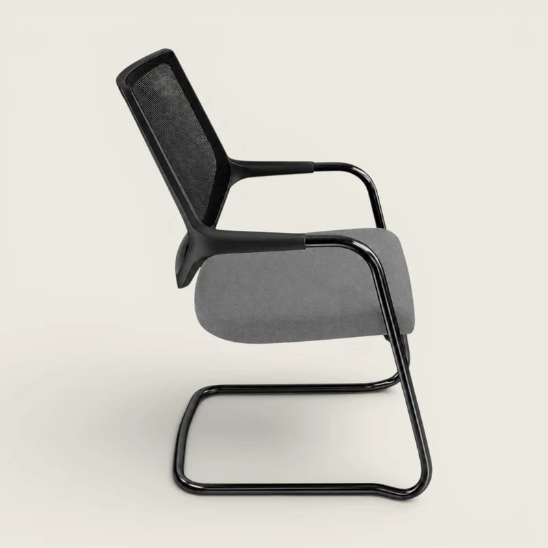 Sedus: Quarterback Cantilever Chair With a Black Mesh Back and Grey Seat - Refurbished
