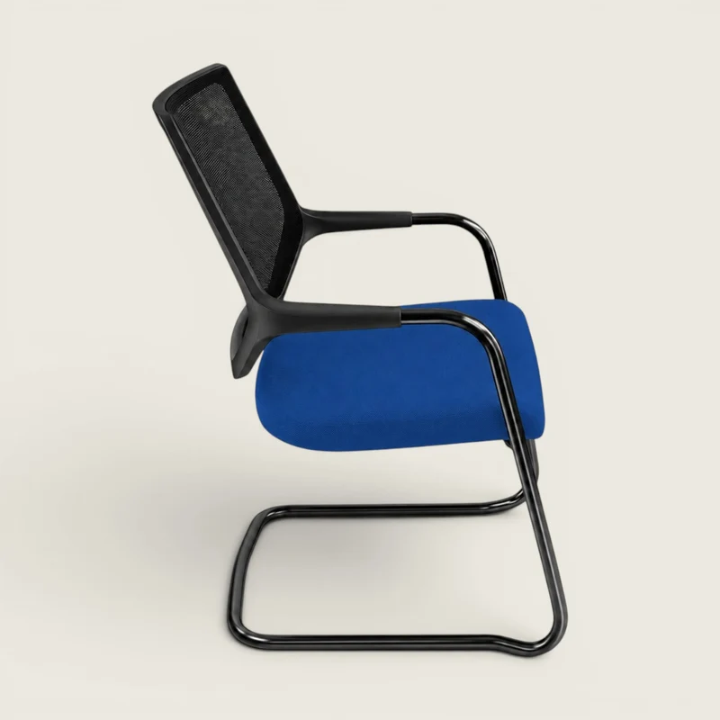 Sedus: Quarterback Cantilever Chair With a Black Mesh Back and Blue Seat - Refurbished