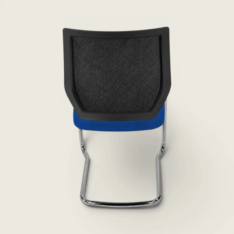 Sedus: Quarterback Cantilever Chair With a Black Mesh Back and Blue Seat - Refurbished