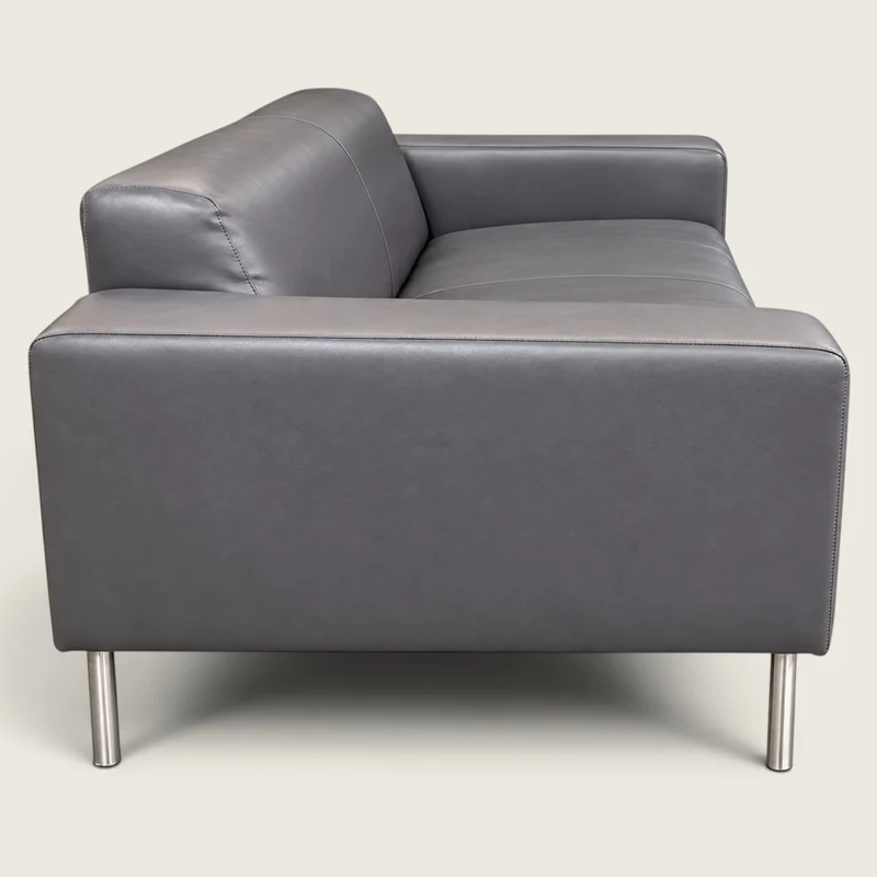 Saxen: Contemporary Two Seater Reception / Lounge Sofa with Chrome Legs - Refurbished