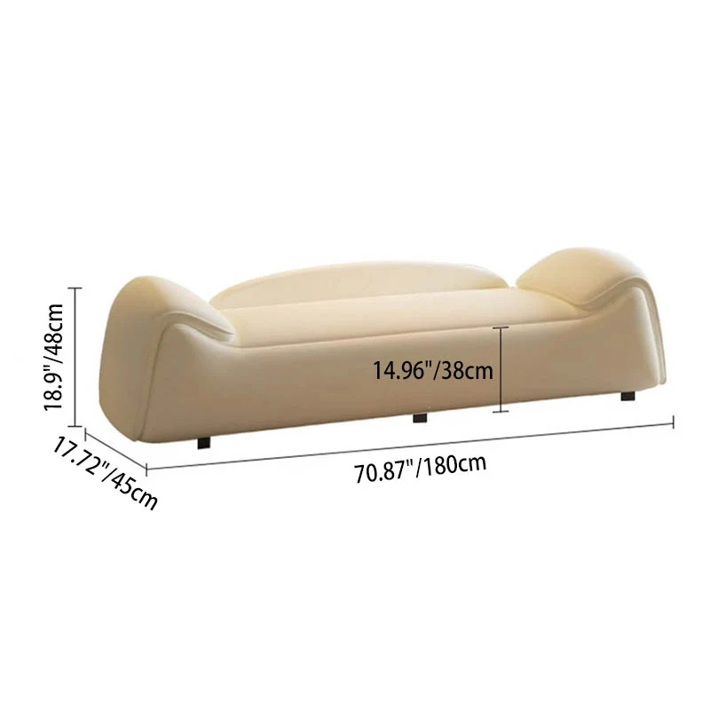 Modern Minimalist Rectangular Faux Leather Pine Wood Plywood Bench For Bedroom