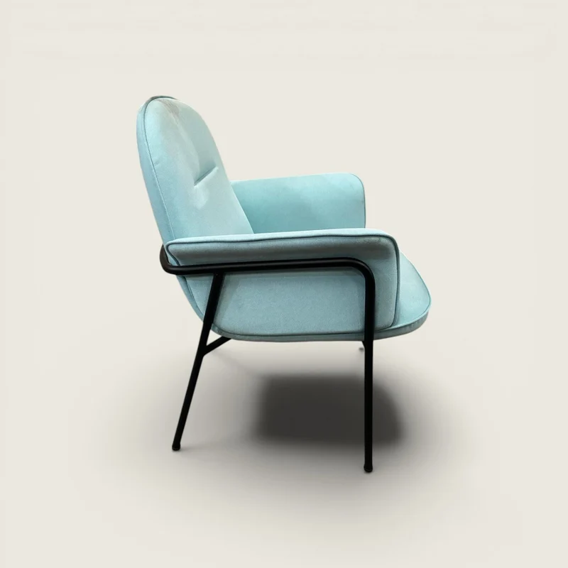 Saxen: Soft Visitors/Side Chair in Light Blue - Refurbished