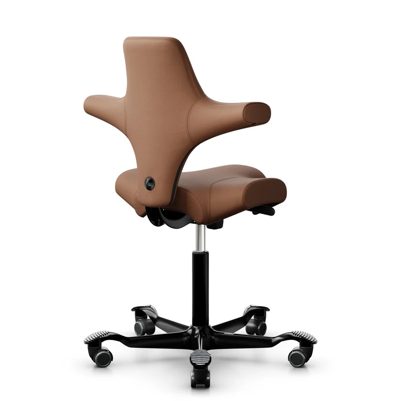 HAG Capisco 8106 - EL33004 Cognac (Leather) / Black / 200 mm / Universal Wheels