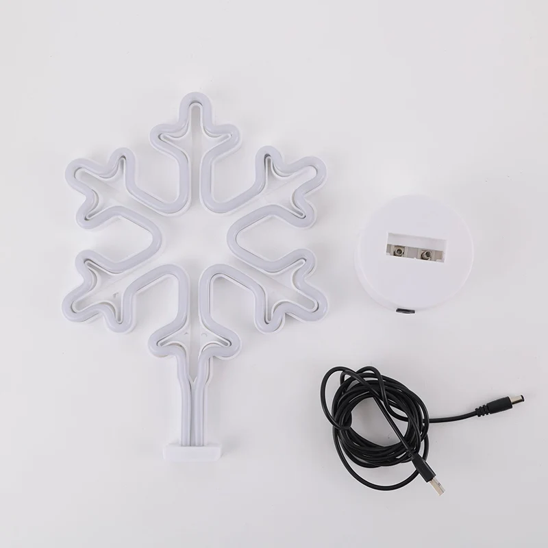 Modern Art Deco Plastic Snowflake Round LED Table Lamp For Living Room