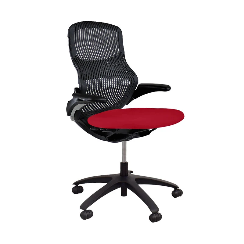Knoll: Generation Task Chair with Black Frame in Red Fabric - Refurbished