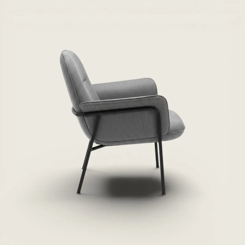 Saxen: Soft Visitors/Side Chair in Gray - Refurbished