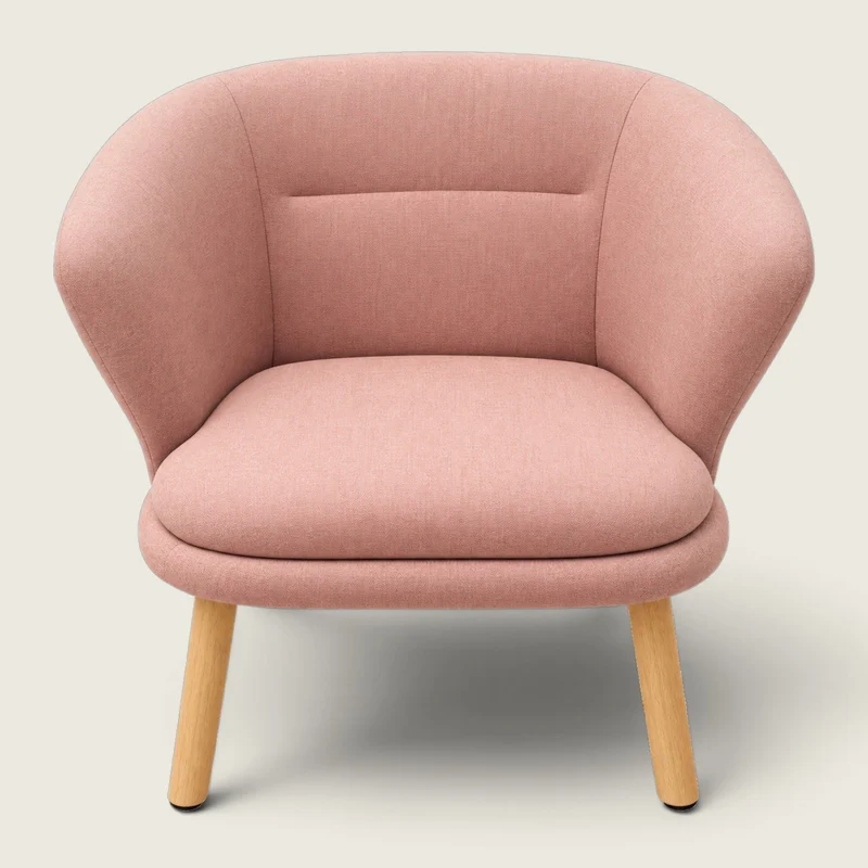 Saxen: Contemporary Tub Chair in Blush Pink - Refurbished