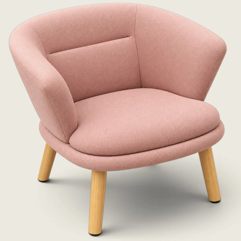 Saxen: Contemporary Tub Chair in Blush Pink - Refurbished