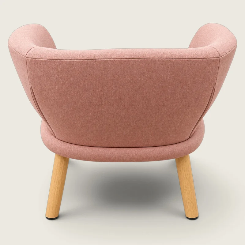 Saxen: Contemporary Tub Chair in Blush Pink - Refurbished