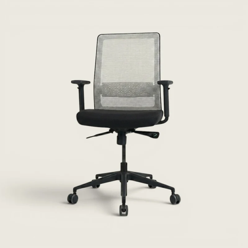 Bestuhl: S30 Task Chair in Black Fabric With a Cream Mesh Back - Refurbished