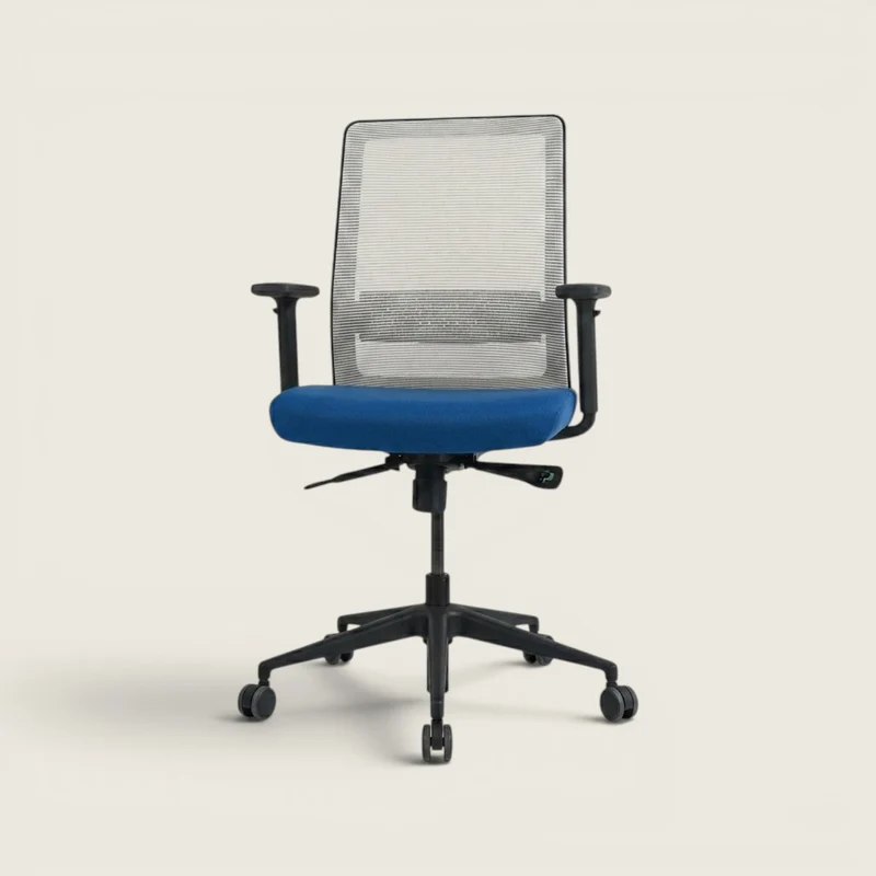 Bestuhl: S30 Task Chair in Blue Fabric With a Cream Mesh Back - Refurbished