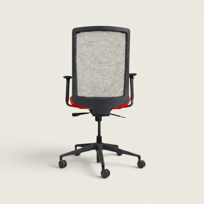 Bestuhl: S30 Task Chair in Red Fabric With a Cream Mesh Back - Refurbished