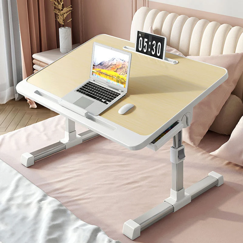 Modern Minimalist Rectangular MDF Carbon Steel Folding Desk Adjustable Height For Bedroom