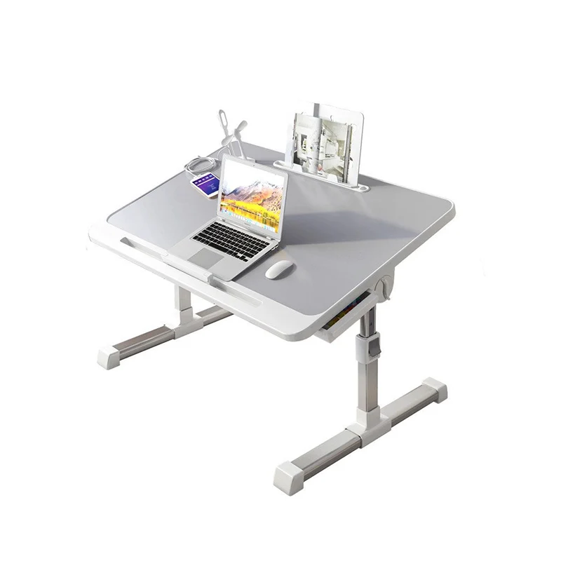 Modern Minimalist Rectangular MDF Carbon Steel Folding Desk Adjustable Height For Bedroom