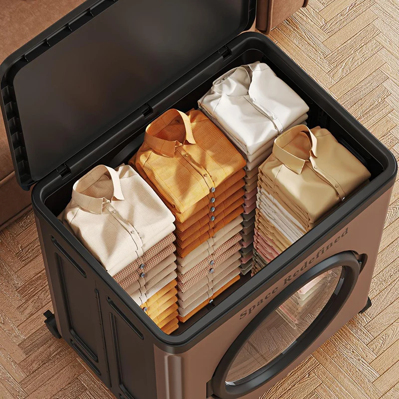 Modern Minimalist PP PET Rectangular Storage Cabinet Large Capacity Movable Folding Organizer For Living Room & Bedroom