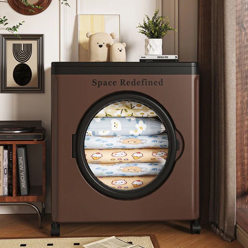 Modern Minimalist PP PET Rectangular Storage Cabinet Large Capacity Movable Folding Organizer For Living Room & Bedroom