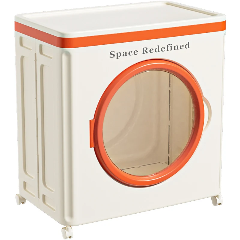 Modern Minimalist PP PET Rectangular Storage Cabinet Large Capacity Movable Folding Organizer For Living Room & Bedroom