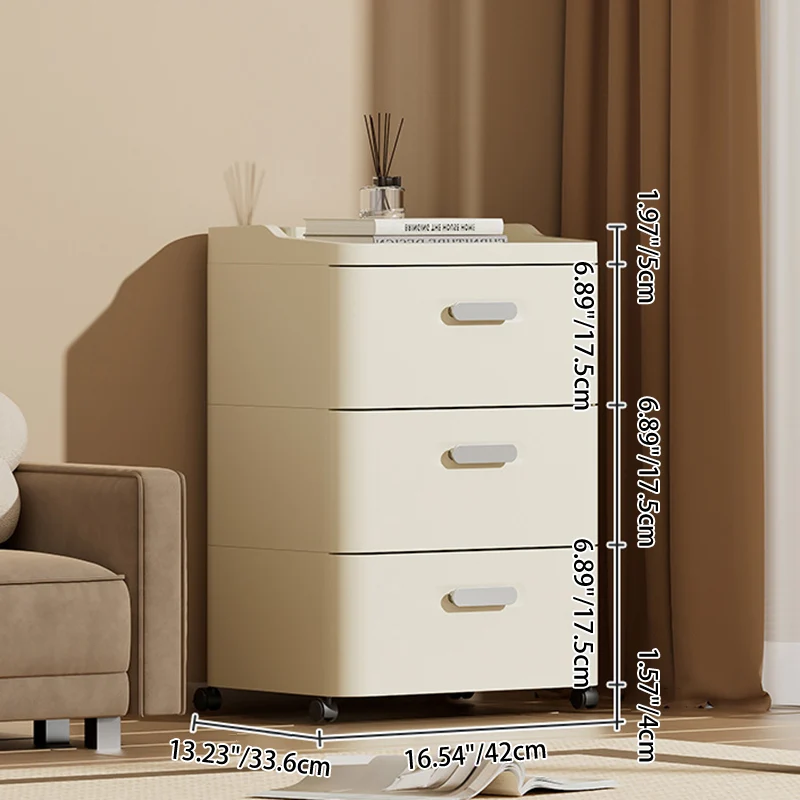 Modern Minimalist PP Rectangular Movable Storage Cabinet 2/3/4/5-Drawer For Living Room