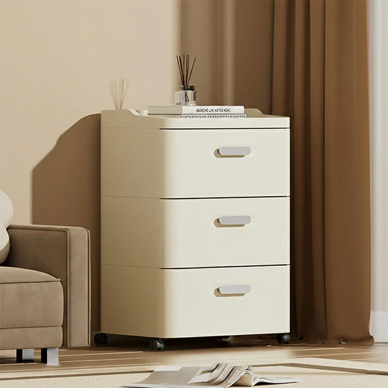 Modern Minimalist PP Rectangular Movable Storage Cabinet 2/3/4/5-Drawer For Living Room