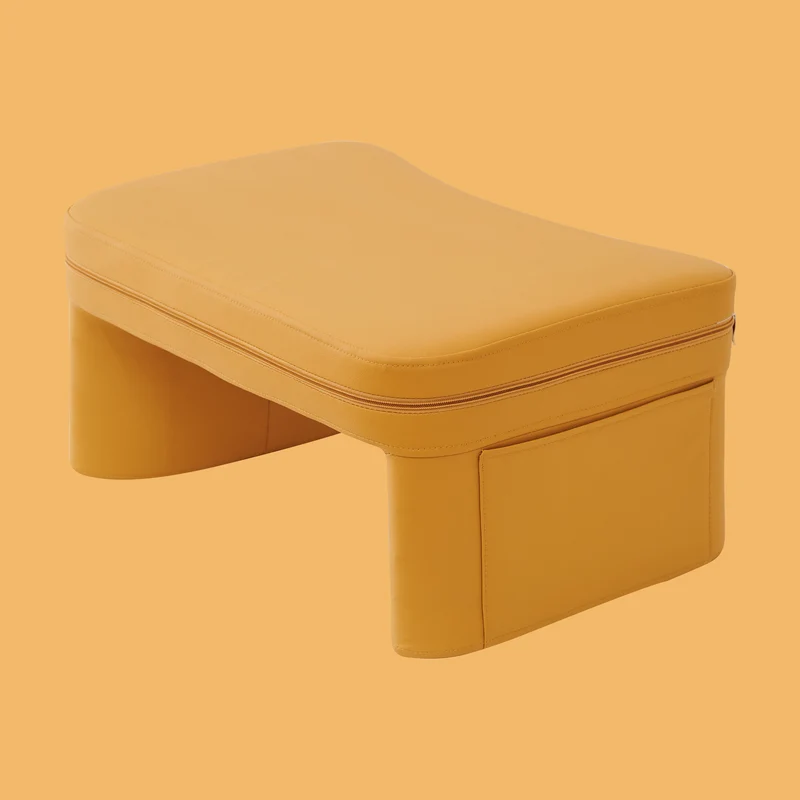 Modern Minimalist Rectangle Curved PU Leather EVA Foam Lap Desk For Bedroom