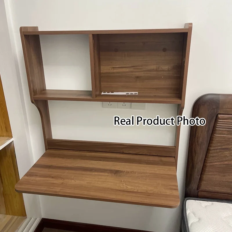 Contemporary Scandinavian Rectangular Particle Board Folding Desk Wall Mounted Desk With Storage For Living Room