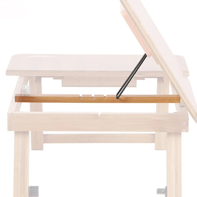 Contemporary Scandinavian Rectangular Bamboo Folding Laptop Desk With Adjustable Legs For Bedroom