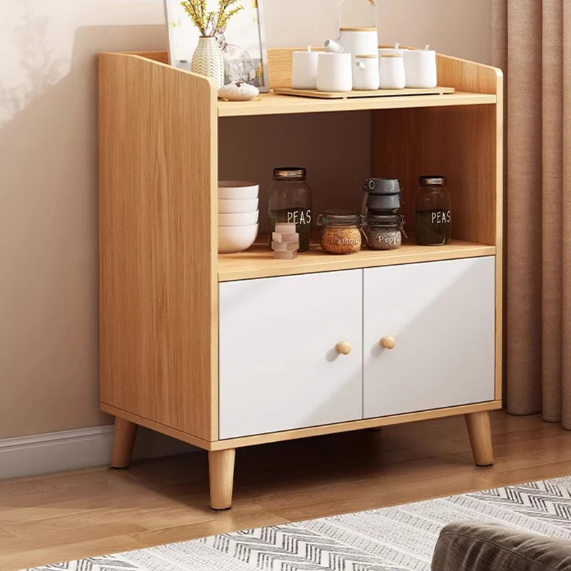 Modern Minimalist MDF Rectangular Storage Cabinet 2-Tier Compartment Design For Living Room
