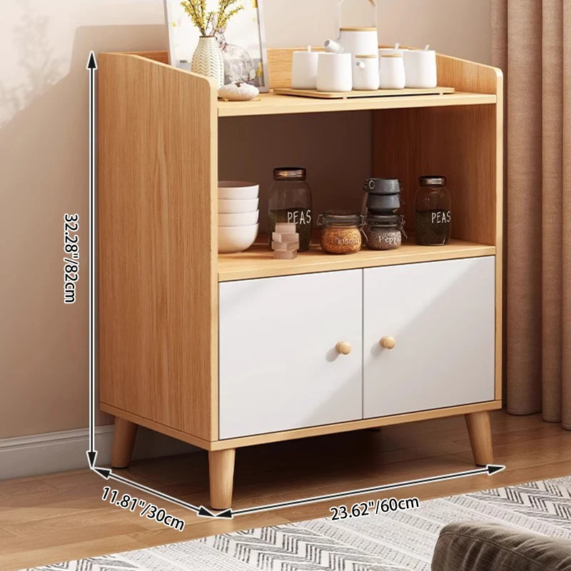 Modern Minimalist MDF Rectangular Storage Cabinet 2-Tier Compartment Design For Living Room