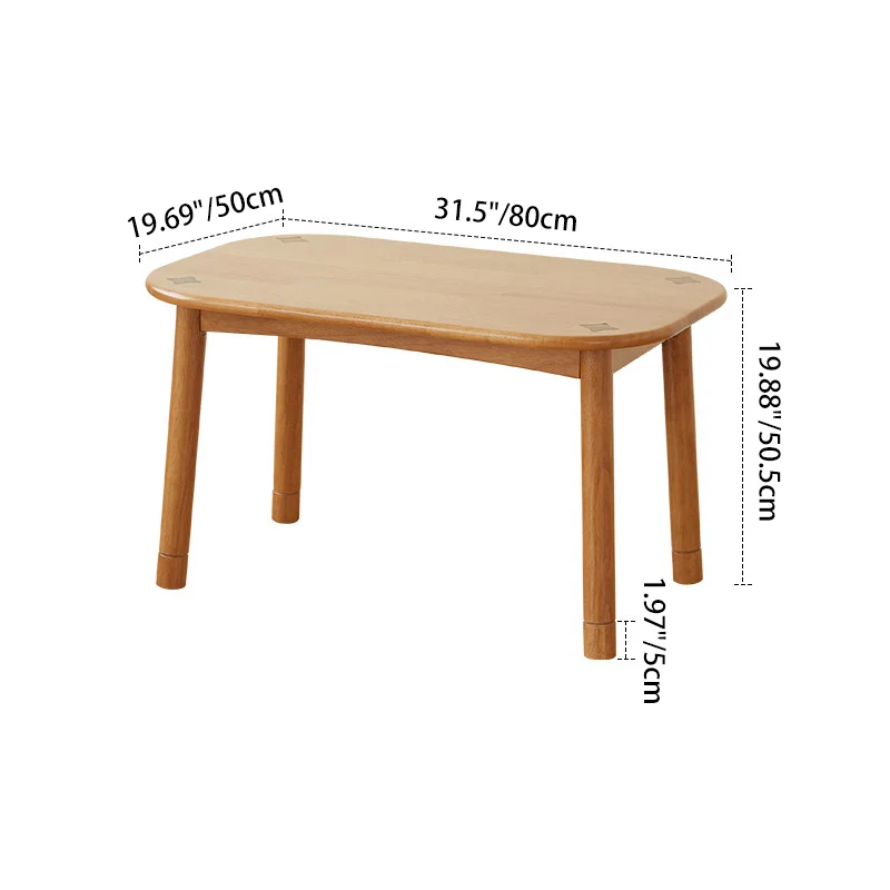 Traditional Rustic Oval Beech Wood Kids Adjustable Desk 1-Tier For Study