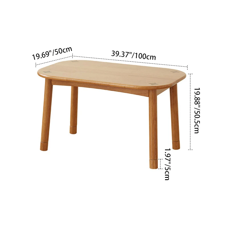 Traditional Rustic Oval Beech Wood Kids Adjustable Desk 1-Tier For Study