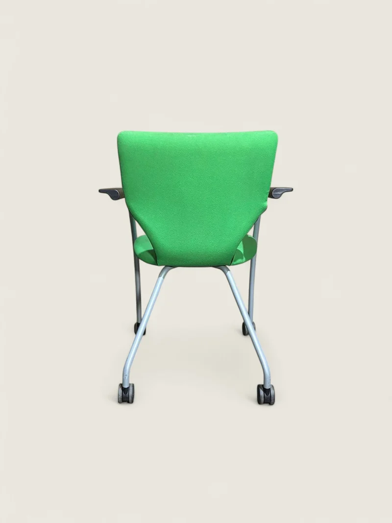 Orangebox: Green Visitors Side chair with Castors - Refurbished