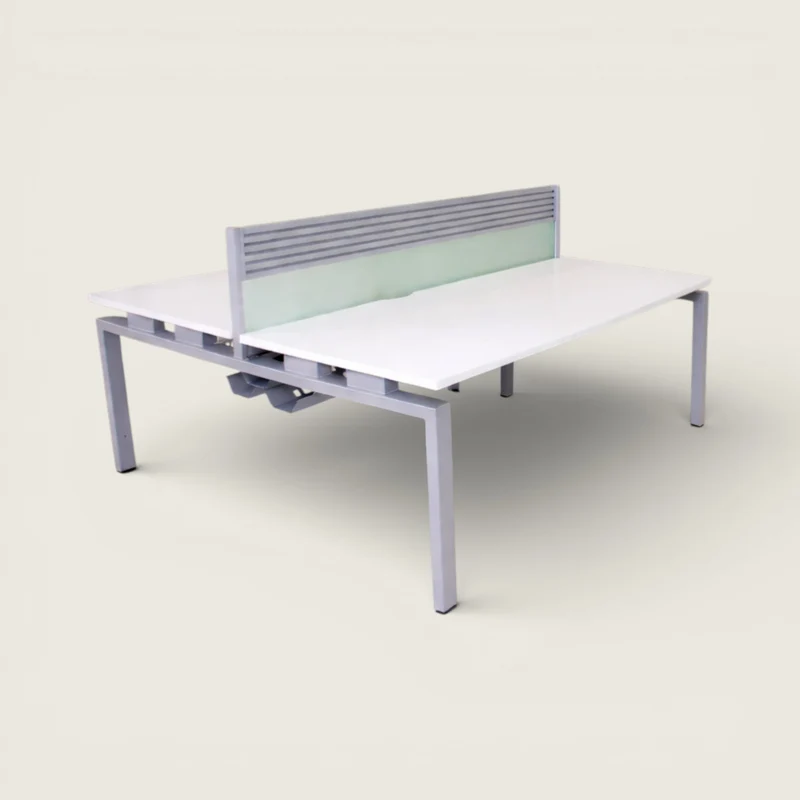 Senator Bench Desk 2 Way - 1200mm x 1600mm Workstation with Screens - Refurbished